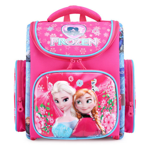 Школьный рюкзак с ортопедической спинкой для девочки первоклассницы розового цвета Холодное Сердце