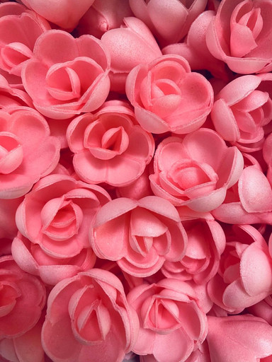 Вафельная роза малая d 25 мм розовая , 1 шт.