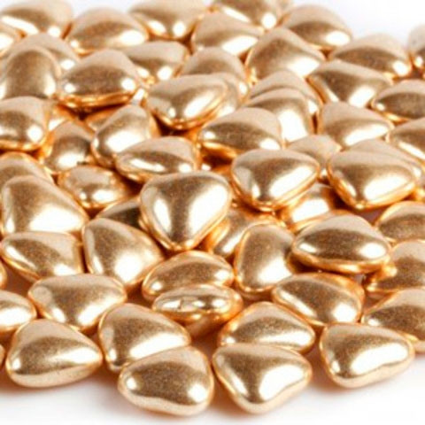 Сердечки золотые шоколадные 2.5 см , 50 гр.