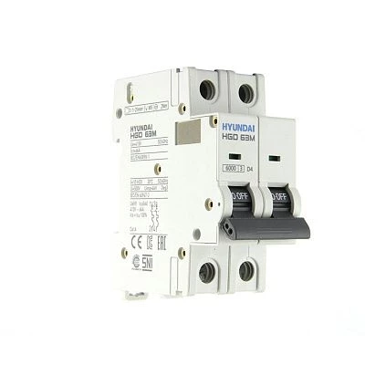 Автоматический выключатель HGD63-M 2PMDS0000C D 2P 4А 6kA (STANDARD)
