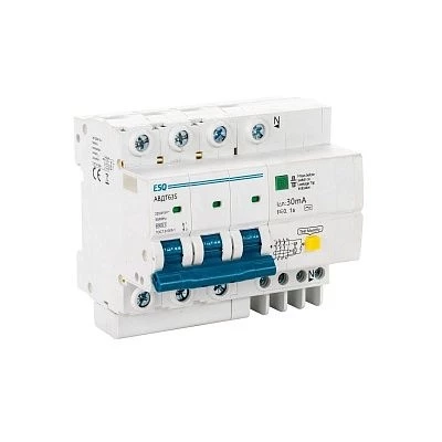 Дифавтомат ESQ АВДТ63S-6 С 3P+N 30G 40А 30мА 6кА