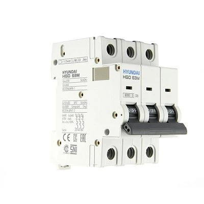Автоматический выключатель HGD63-M 3PMDS0000C D 3P 3А 6kA (STANDARD)