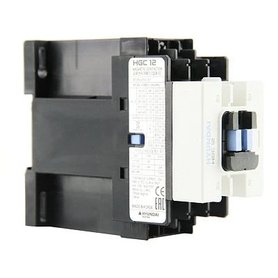 Магнитный контактор HGC12 11NS D024 12А 5.5 кВт при АС3 (380-440В) кат. 24В DC 1НО+1НЗ