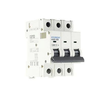 Автоматический выключатель HGD63H 3PMBS0000C B 3P 6А 10kA (DELUXE)