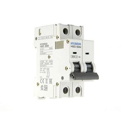 Автоматический выключатель HGD63-M 2PMDS0000C D 2P 6А 6kA (STANDARD)