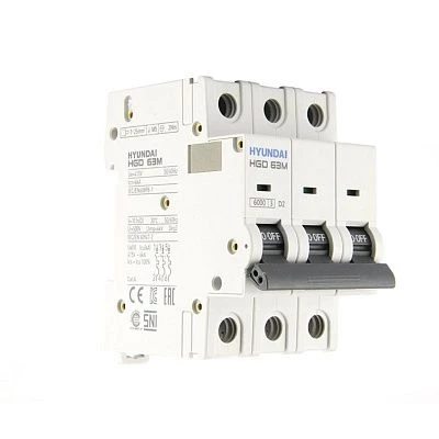 Автоматический выключатель HGD63-M 3PMDS0000C D 3P 2А 6kA (STANDARD)