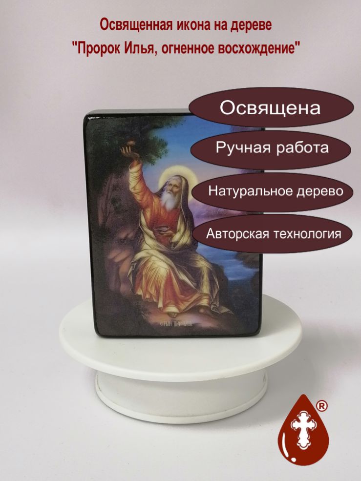 Пророк Илья, огненное восхождение, 9x12х3 см, арт Ид3122-2 Пророк Илья, огненное восхождение, 9x12х3 см, арт Ид3122-2