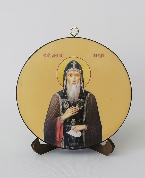 Димитрий Прилуцкий, преподобный. Круглая икона на дереве. Диаметр 12 см. Толщина 1,5 см, арт К011 Димитрий Прилуцкий, преподобный. Круглая икона на дереве. Диаметр 12 см. Толщина 1,5 см, арт К011