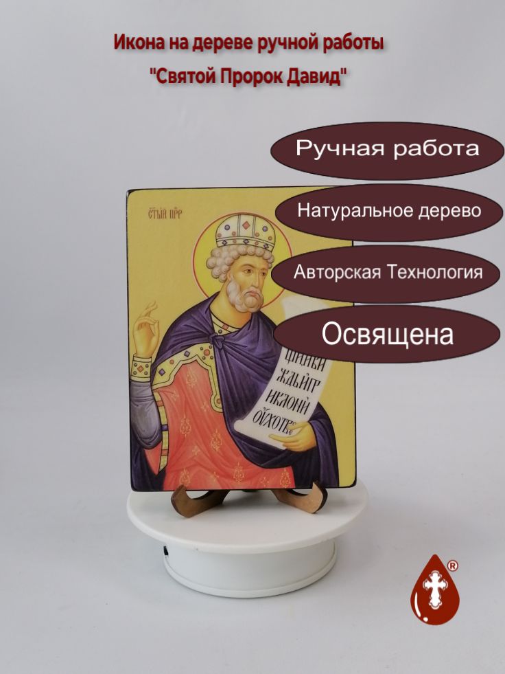Святой Пророк Давид, 12x16x1,8 см, арт Ид3103 Святой Пророк Давид, 12x16x1,8 см, арт Ид3103