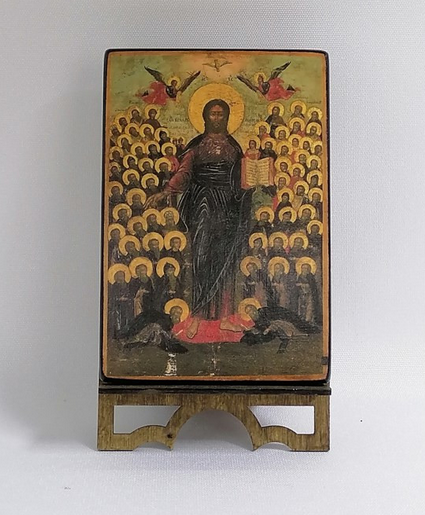 Двухсторонняя икона (Господь Спас Всемилостивый, Богородица Вертоград Заключенный), арт В8277 / 10 х 15 х 1,5 см (двухсторонняя икона) (Липа)