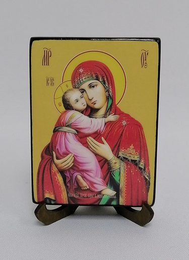 Владимирская икона божьей матери, 9x12х1,8 см, арт Ид3405-2 Владимирская икона божьей матери, 9x12х1,8 см, арт Ид3405-2