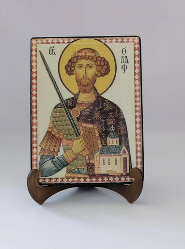 Олаф (Олав) Норвежский благоверный король, арт А4707-2, 15x20х1,8 см