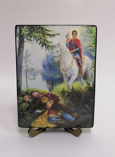 Трифон Апамейский, мученик, 12x16x1,8 см, арт Ид4257-2 Трифон Апамейский, мученик, 12x16x1,8 см, арт Ид4257-2