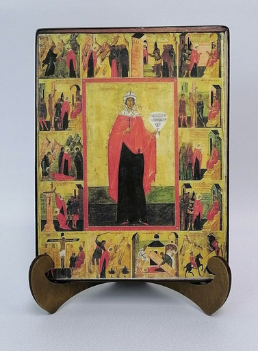 Параскева Пятница с житием. XVI век, арт И086-3 / 15х20х1,8 см Параскева Пятница с житием. XVI век, арт И086-3 / 15х20х1,8 см