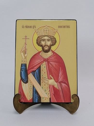 Константин, святой равноапостольный царь, 15x20х1,8 см, арт Ид4075