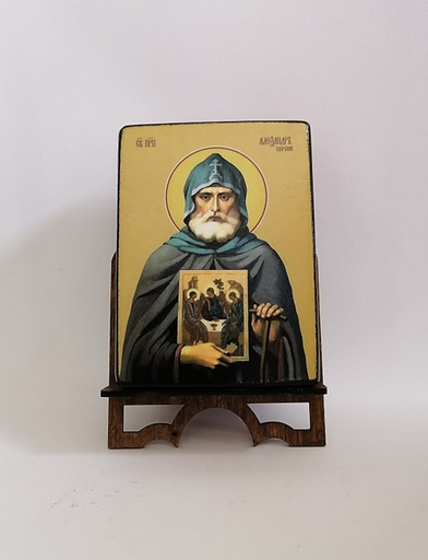 Александр Свирский, преподобный, 9х12х2,7 см, арт И9785-3 Александр Свирский, преподобный, 9х12х2,7 см, арт И9785-3
