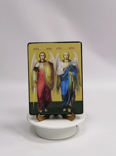 Гавриил и Михаил, архангелы, 12x16x1,8 см, арт Ид3221-3 Гавриил и Михаил, архангелы, 12x16x1,8 см, арт Ид3221-3