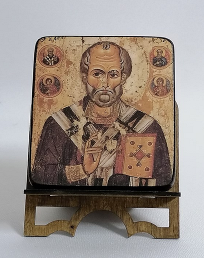 Николай Чудотворец, арт И001 / 9,5 х 10,5 х 1,8 см Николай Чудотворец, арт И001 / 9,5 х 10,5 х 1,8 см