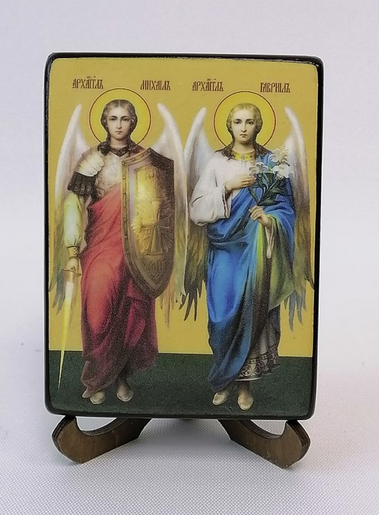 Гавриил и Михаил, архангелы, 9x12x1,8 см, арт Ид3221-2 Гавриил и Михаил, архангелы, 9x12x1,8 см, арт Ид3221-2