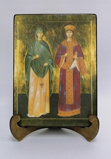 Мученицы Татьяна и Екатерина, 15x20х1,8 см, арт Ик20217 Мученицы Татьяна и Екатерина, 15x20х1,8 см, арт Ик20217