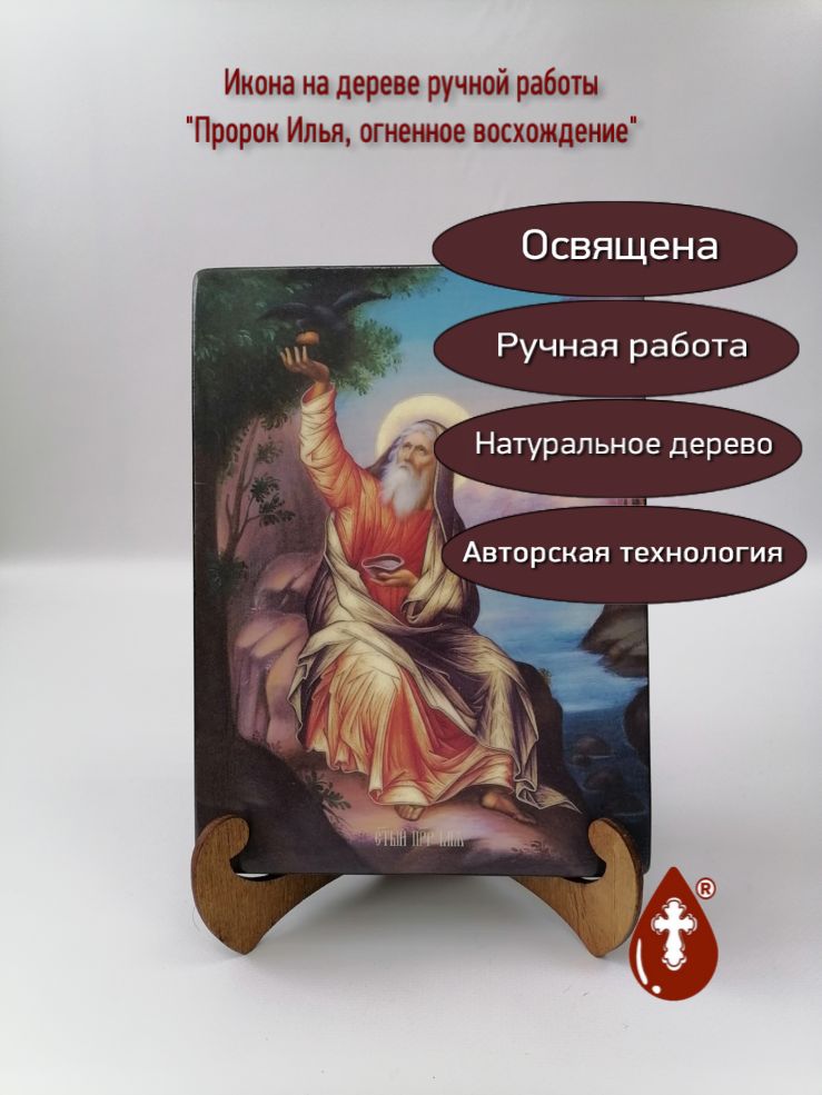 Пророк Илья, огненное восхождение, 15x20х3 см, арт Ид3122-3 Пророк Илья, огненное восхождение, 15x20х3 см, арт Ид3122-3