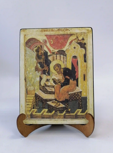 Святой Лука, пишущий икону. XVI в., арт И1280, 15x20х1,8 см Святой Лука, пишущий икону. XVI в., арт И1280, 15x20х1,8 см