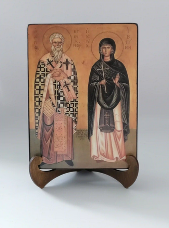 Священномученик Киприан и мученица Устинья (Иустина), арт И088, 15x20х3 см Священномученик Киприан и мученица Устинья (Иустина), арт И088, 15x20х3 см