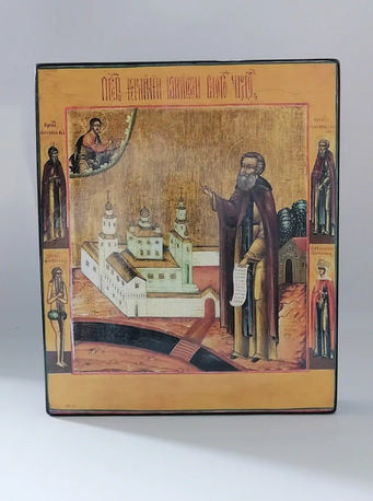 Преподобный Корнилий Комёльский Вологодский Чудотворец, 25x30x4 см, арт А2481