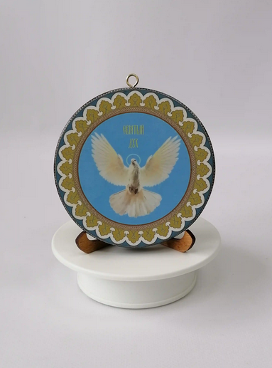 Круглая икона на дереве "Святой Дух", диаметр 12 см, арт Ик20031 Круглая икона на дереве "Святой Дух", диаметр 12 см, арт Ик20031