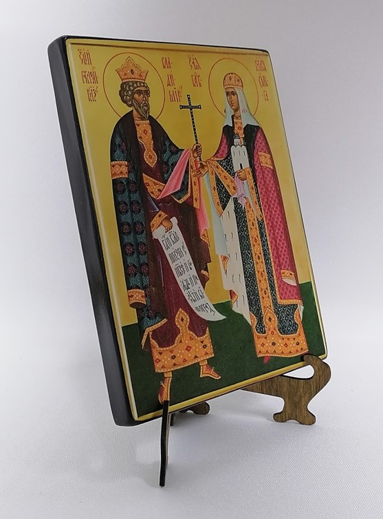 Святые Князь Владимир и Княгиня Ольга, арт И153 / 15 х 20 см