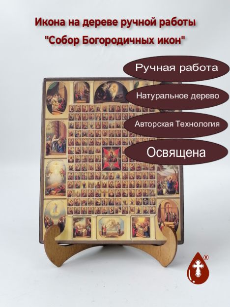 Собор Богородичных икон, 17x20x1,8 см, арт А039 Собор Богородичных икон, 17x20x1,8 см, арт А039