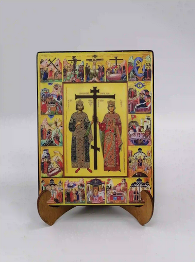 Cвятые Константин и Елена с житием, 15x20x1,8 см, арт А1634 Cвятые Константин и Елена с житием, 15x20x1,8 см, арт А1634