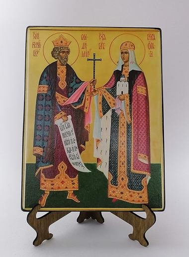 Святые Князь Владимир и Княгиня Ольга, арт И153 / 15х20х1,8 см Святые Князь Владимир и Княгиня Ольга, арт И153 / 15х20х1,8 см