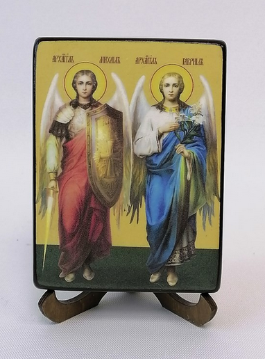 Гавриил и Михаил, архангелы, 9x12x1,8 см, арт Ид3221-2 Гавриил и Михаил, архангелы, 9x12x1,8 см, арт Ид3221-2