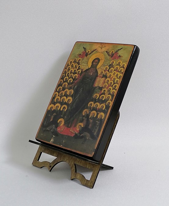 Двухсторонняя икона (Господь Спас Всемилостивый, Богородица Вертоград Заключенный), арт В8277 / 10 х 15 х 1,5 см (двухсторонняя икона) (Липа)