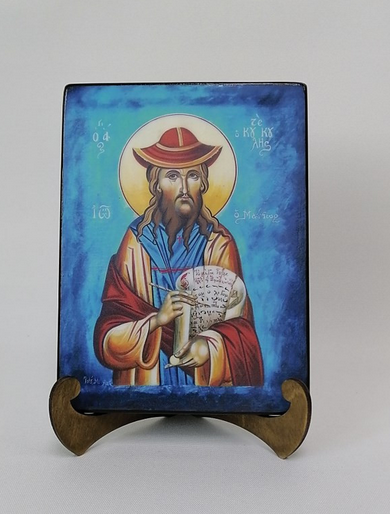 Преподобный Иоанн Кукузель Афонский доместик (регент), арт И983, 15х20x1,8 см