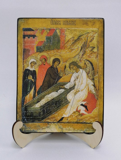 Явление Ангела женам-мироносицам (из Праздничного чина)(сер.XVII века), 15x20 см, арт Б0460