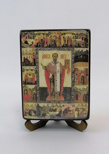 Стефан Пермский, арт А986 / 9х12х3,0 см (Сосна АА) Стефан Пермский, арт А986 / 9х12х3,0 см (Сосна АА)