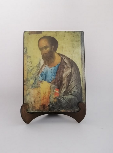 Апостол Павел. Деисусный чин. Андрей Рублёв. Звенигород, арт A006, 15x20х1,8 см