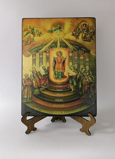 Богородица Семистолпная (София Премудрость Божия) Киевская, арт И963, 15x20x3 см