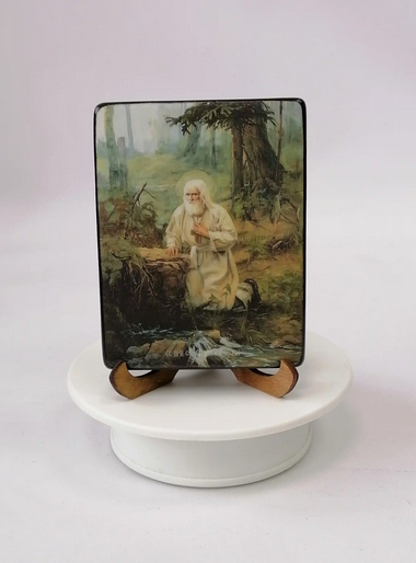 Серафим Саровский, преподобный, 9х12х1,8 см, арт Ид4203-2 Серафим Саровский, преподобный, 9х12х1,8 см, арт Ид4203-2