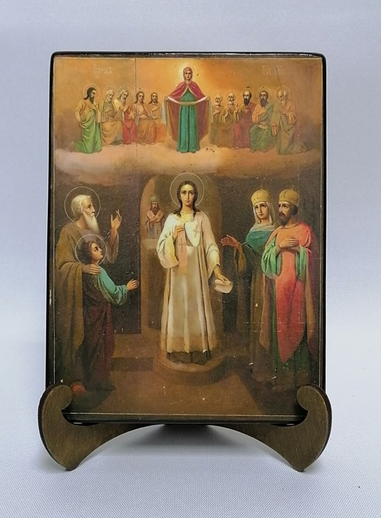 Покров Пресвятой Богородицы, арт В8281 / 15x20х1,8 см