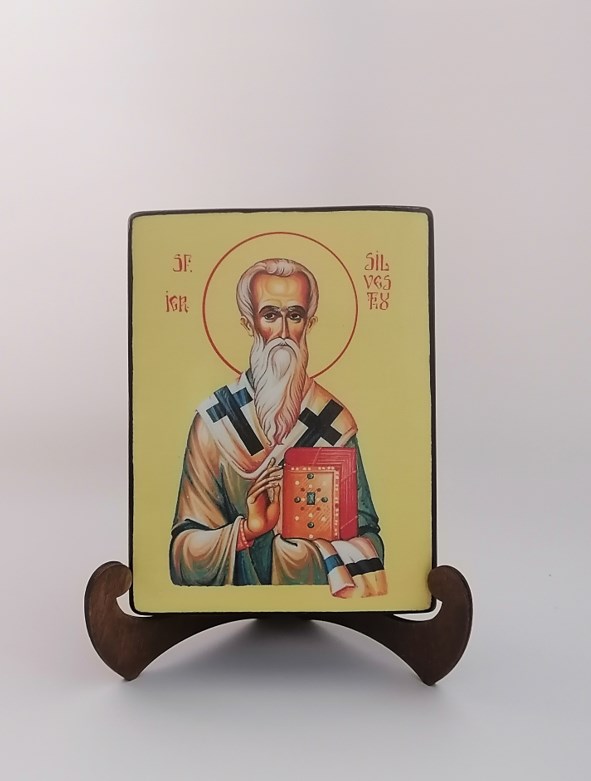 Святой папа Римский Сильвестр, арт И6051-7, 12х16х3 см