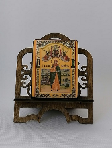 Преподобная Фотиния (Светлана) Палестинская, арт И052 / 6х8х1,5 см (Липа)