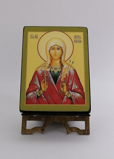 Святая Мученица Виктория Кордубская (Кордовская), арт И218-2 / 10,5 х 14 х 1,5 см (Липа)