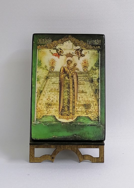 Двухсторонняя икона (Господь Спас Всемилостивый, Богородица Вертоград Заключенный), арт В8277 / 10 х 15 х 1,5 см (двухсторонняя икона) (Липа)