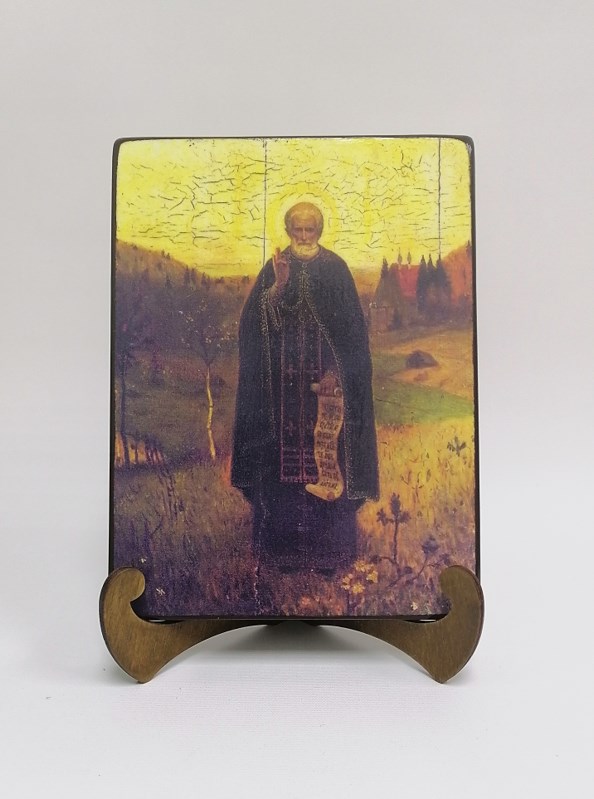 Преподобный Сергий Радонежский, арт И107-4, 15x20х1,8 см Преподобный Сергий Радонежский, арт И107-4, 15x20х1,8 см
