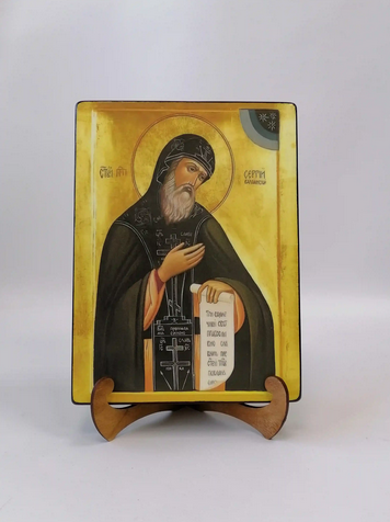 Преподобный Сергий Валаамский чудотворец, 18x24x3 см, арт В543