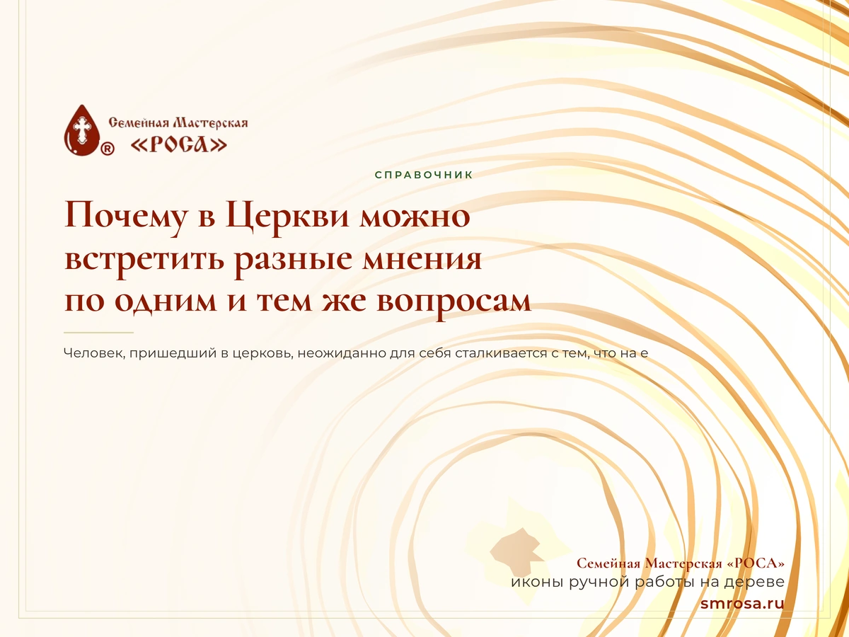 Почему в Церкви можно встретить разные мнения по одним и тем же вопросам