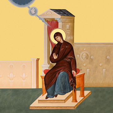 Мерная икона, Благовещение (Богородица), 12x16x3 см, арт Ид5246